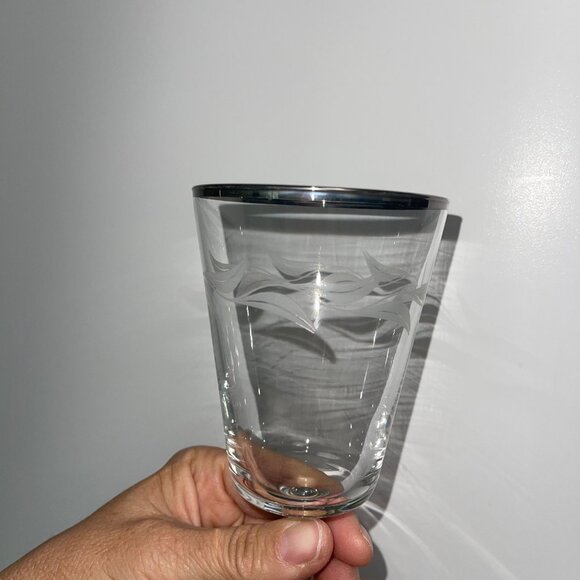 Cristal D Arques Vintage Etched Platinum Trim Water Goblets Set of 8 - Picture 5 of 9